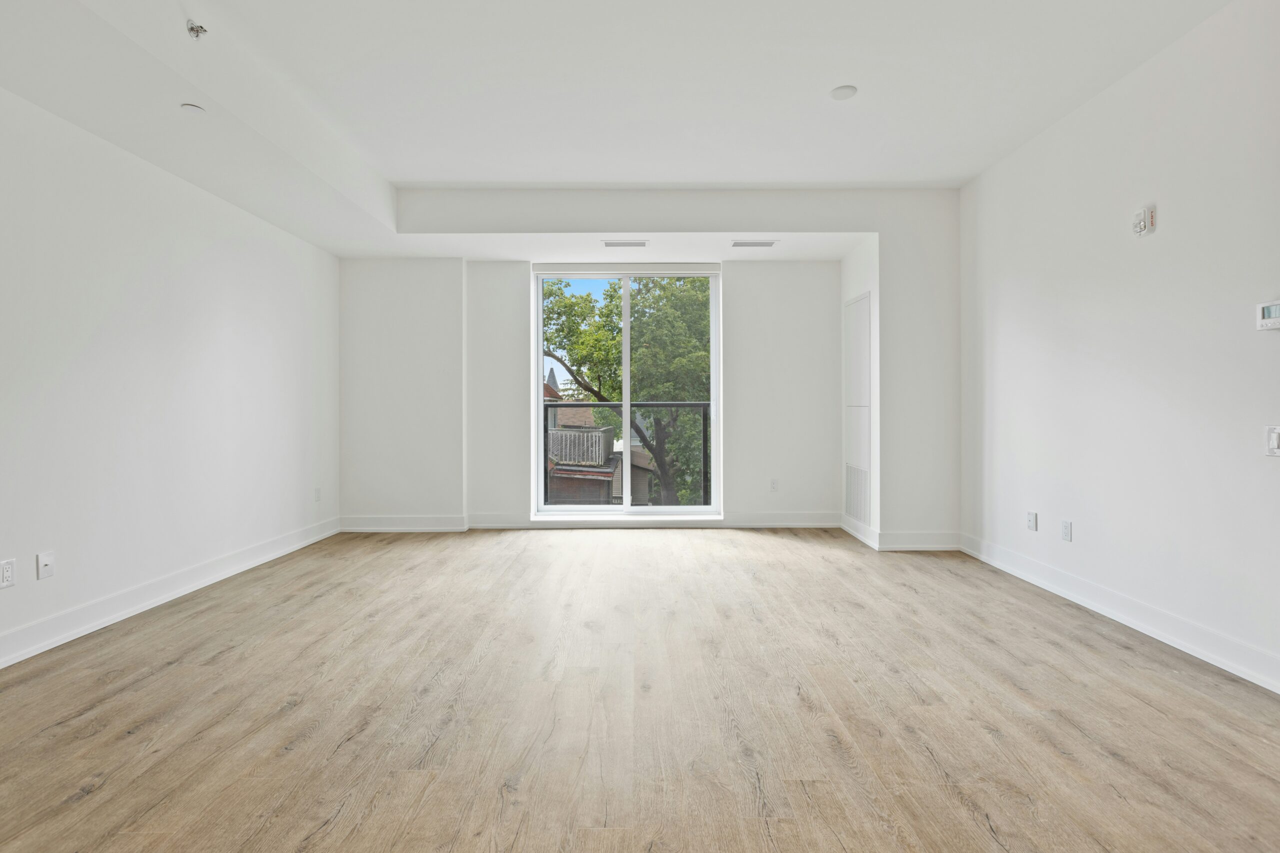 Bright, empty apartment interior with natural light